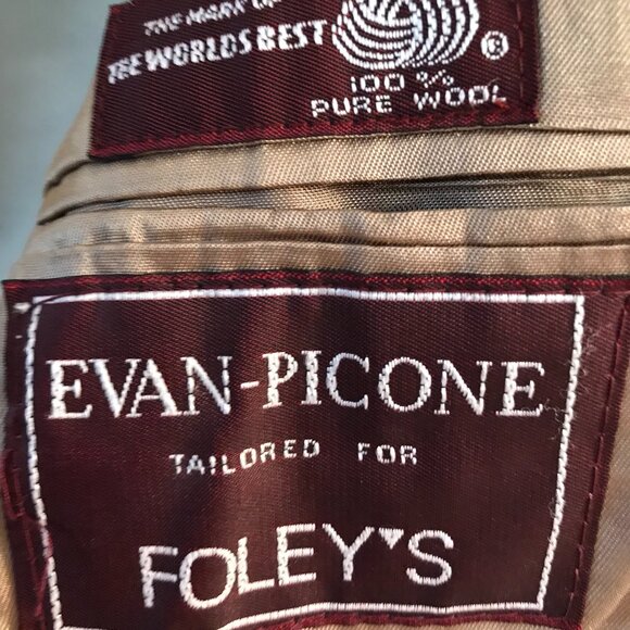 Evan-Picone Wool Tweed Blazer: Vintage 80s Sport Coat, Black Gray, Men’s Size 42 - Picture 3 of 9